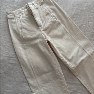 Madewell Tapered Denim Trousers in Vintage Ivory